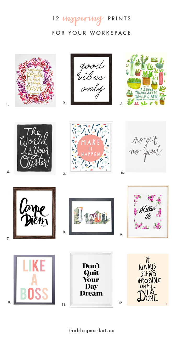 12 Inspiring Art Prints for Your Workspace - The Blog Market