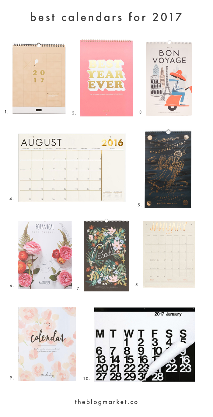 Top 10 Calendars for 2017 The Blog Market