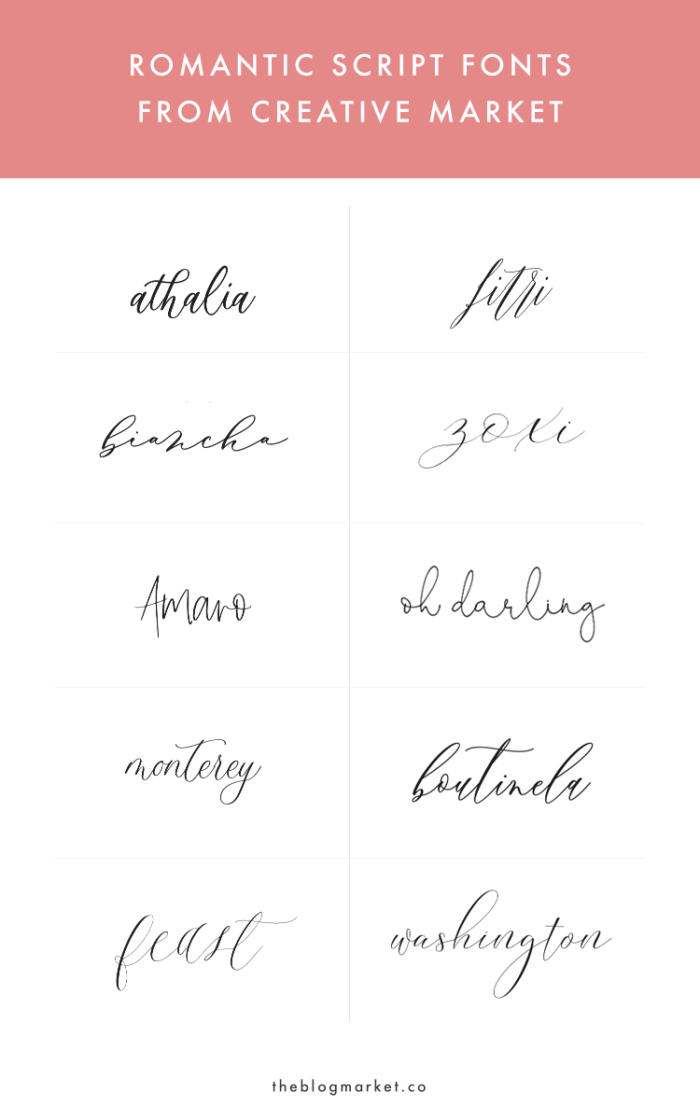 Top 10 Romantic Script Fonts from Creative Market - The Blog Market